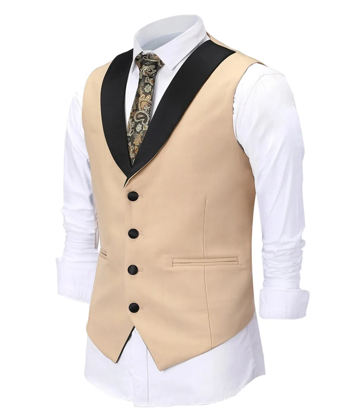 3 Piece Black Shawl Lapel  Casual Men Tuxedos