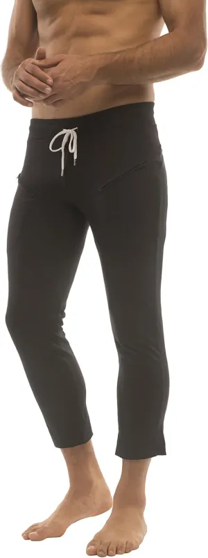 4-rth Mens 3/4 Length Zipper Pocket Capri Yoga Pant Made in America Modal French Terry Caliifornia Stretch Fit European Style