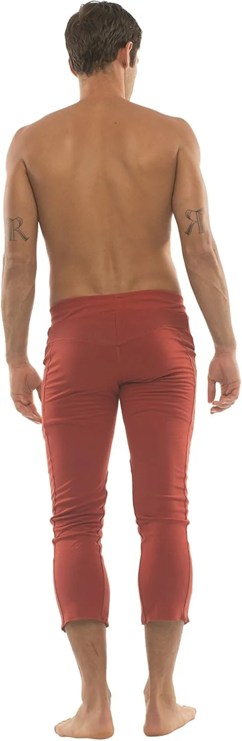4-rth Mens 3/4 Length Zipper Pocket Capri Yoga Pant Made in America Modal French Terry Caliifornia Stretch Fit European Style