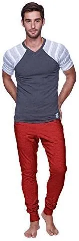 4-rth Men's Long Cuffed Jogger Yoga Sweat Pant Modal French Terry Made in America Caliifornia Stretch Fit European Style