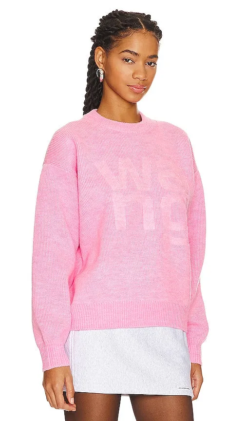 Alexander Wang Debossed Stacked Logo Unisex Pullover in Pink