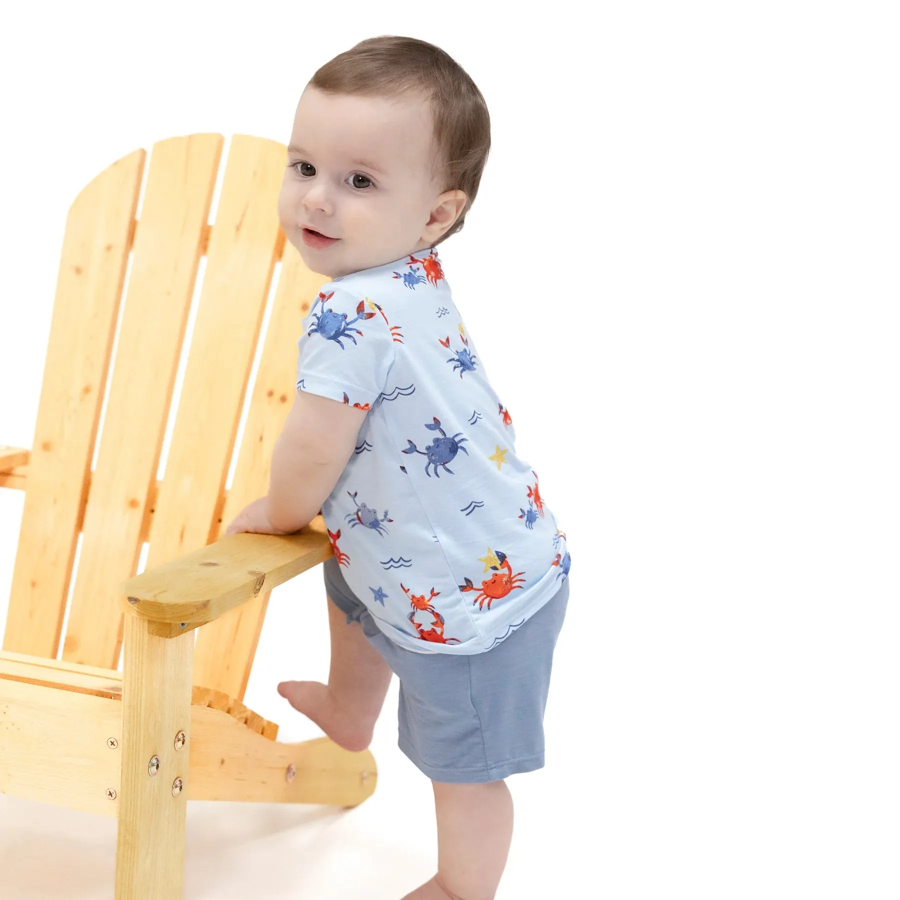 Angel Dear- Crew Neck Tee and Short- Crayon Crabs