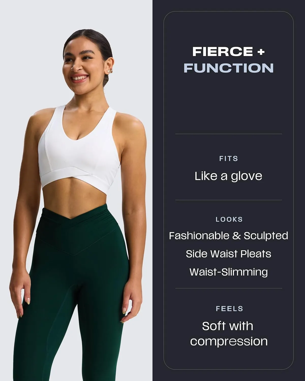 Aoxjox High Waisted Yoga Pants for Women Hidden Scrunch Cross-Waist Buttery Soft Crossover Workout Venus Leggings 26"