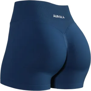 AUROLA Influence Workout Shorts for Women,2.5 3.5 4.5 5.5 6.5 No Roll Up Squat Proof Scrunch Seamless Compression Gym Short
