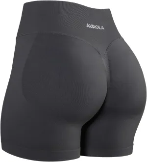 AUROLA Influence Workout Shorts for Women,2.5 3.5 4.5 5.5 6.5 No Roll Up Squat Proof Scrunch Seamless Compression Gym Short