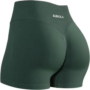 AUROLA Influence Workout Shorts for Women,2.5 3.5 4.5 5.5 6.5 No Roll Up Squat Proof Scrunch Seamless Compression Gym Short