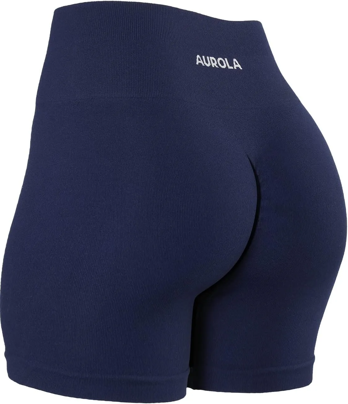 AUROLA Power Workout Shorts for Women Tummy Control Squat Proof Ribbed Thick Seamless Scrunch Active Short