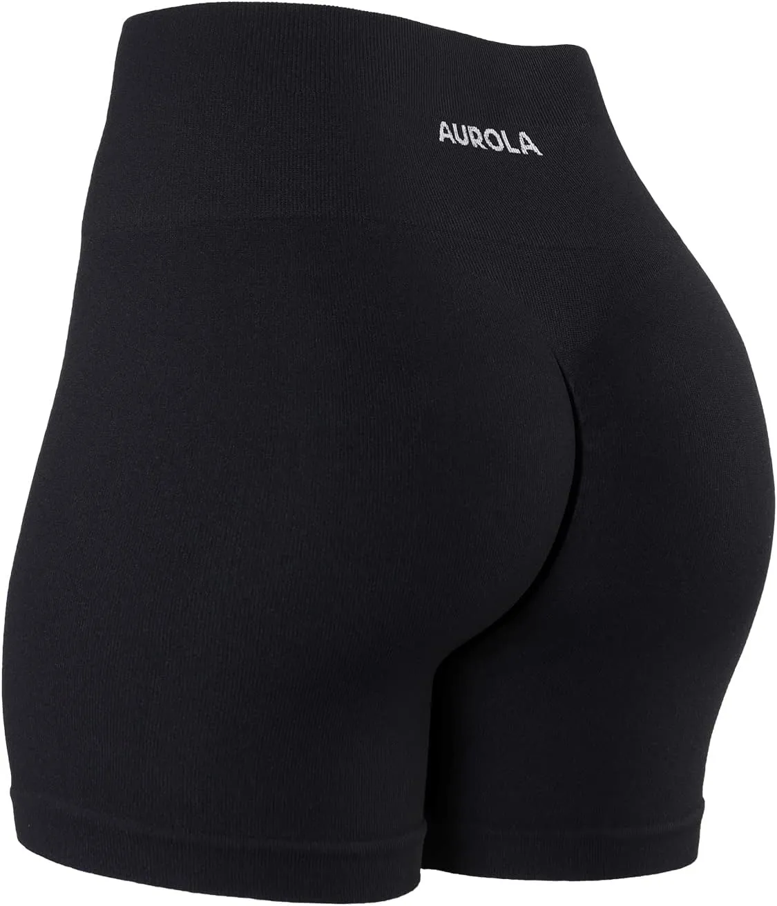 AUROLA Power Workout Shorts for Women Tummy Control Squat Proof Ribbed Thick Seamless Scrunch Active Short
