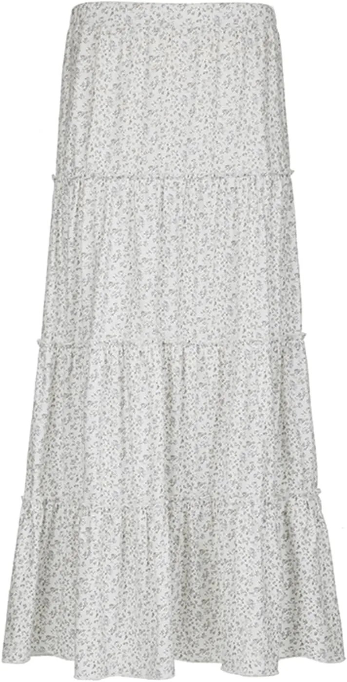 BHMAWSRT Womens Summer Long Skirts Y2K Fashion Elastic Waist Tiered A-Line Flowy Maxi skirt Long Beach Skirts