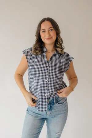 Boxy Gingham Button Up Top