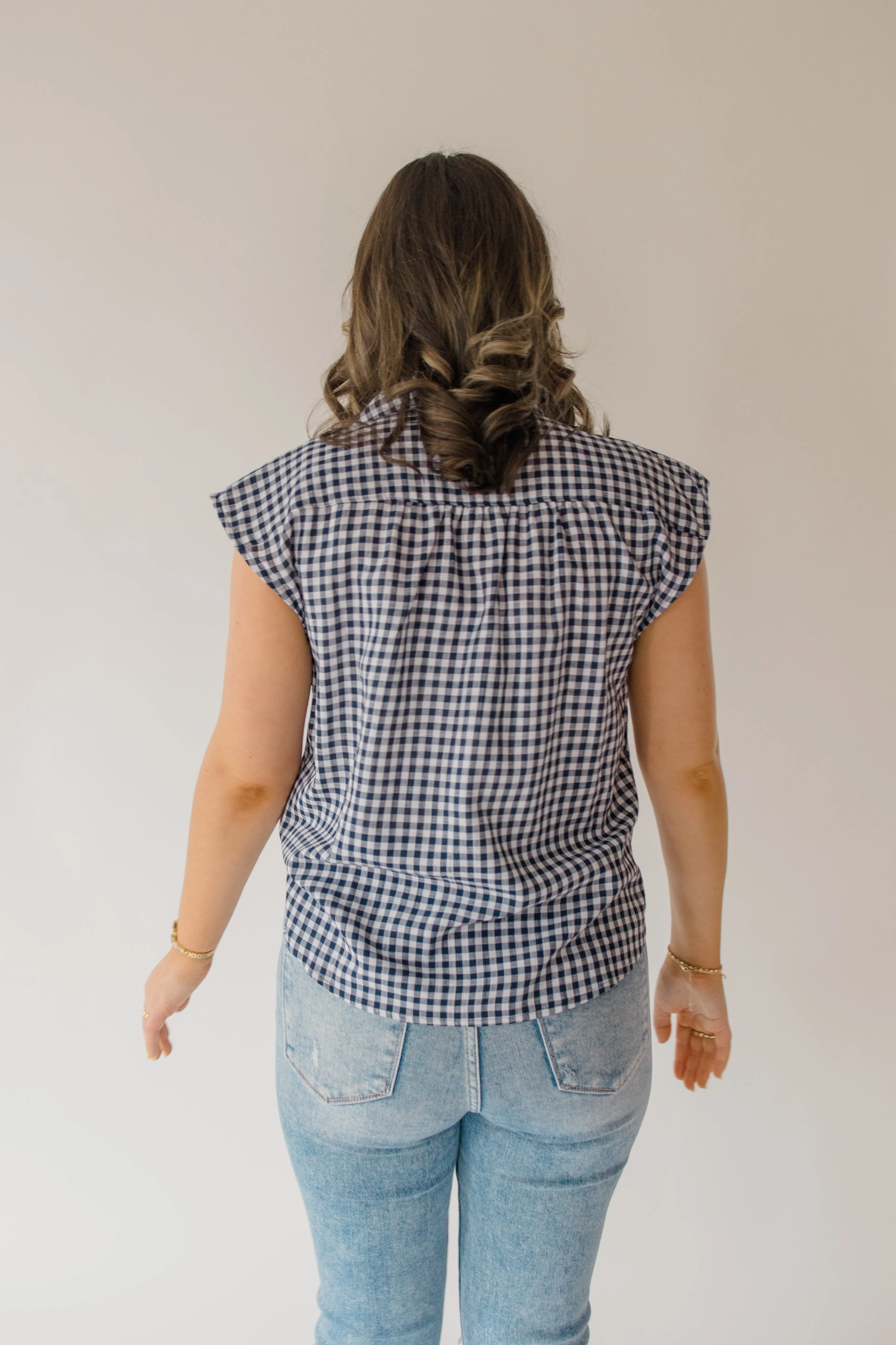 Boxy Gingham Button Up Top