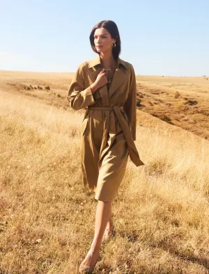 Cass Vegan Suede Trench Coat