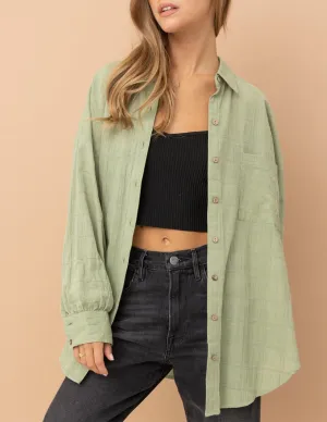 Cassie Checkered Cotton Button-Up Shirt