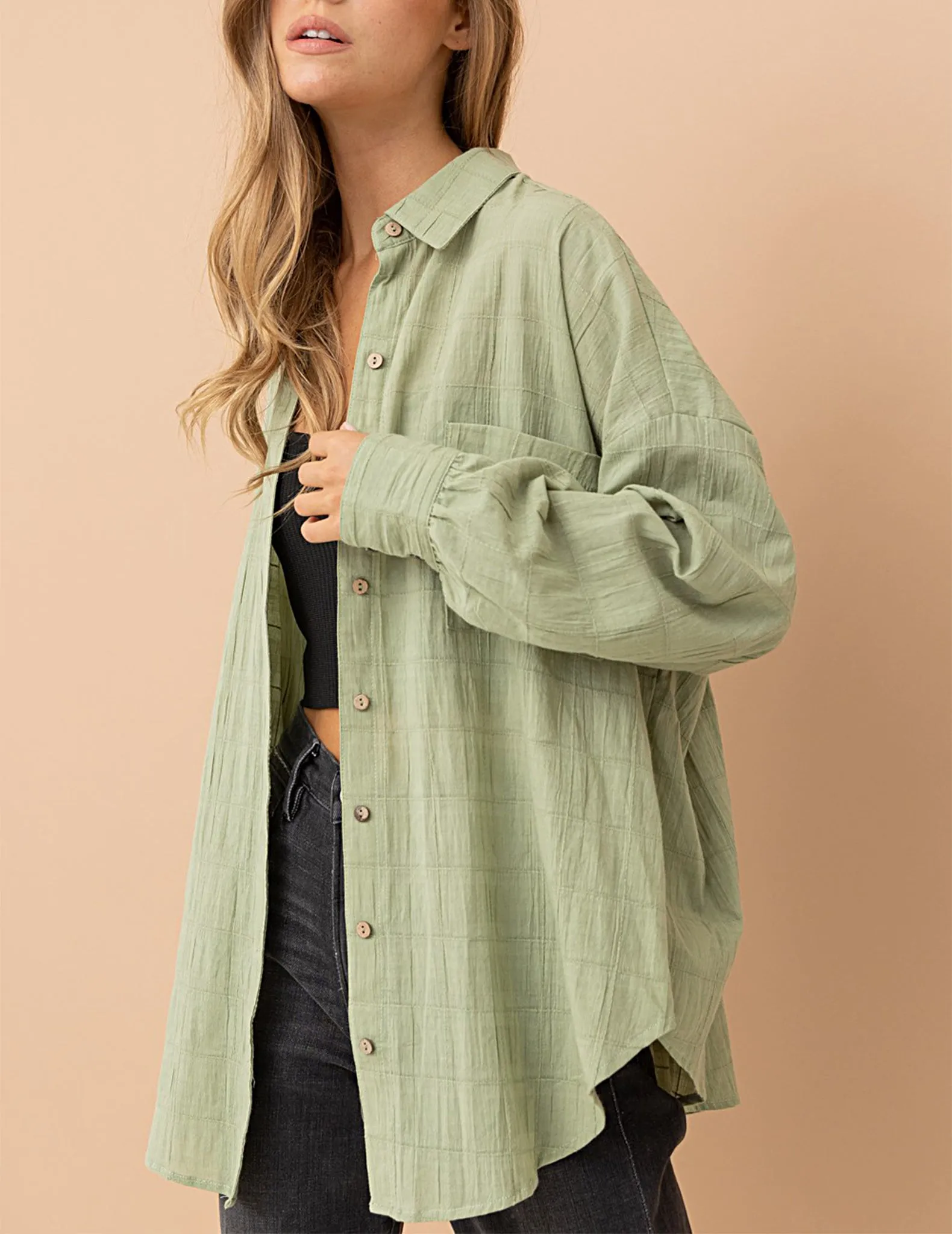 Cassie Checkered Cotton Button-Up Shirt