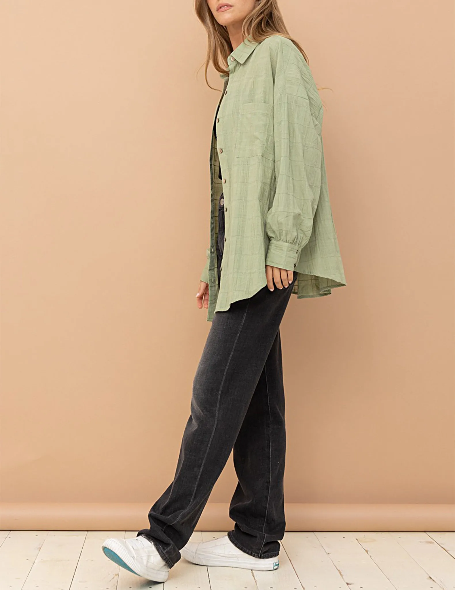Cassie Checkered Cotton Button-Up Shirt