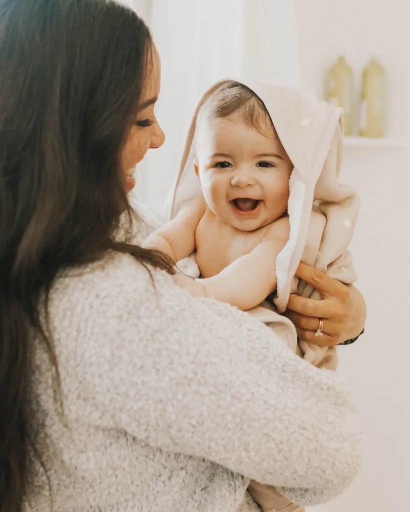 Cotton Hooded Towel & Wash Cloth (Taupe Cross)