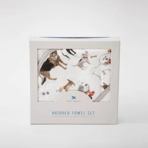 Cotton Hooded Towel & Wash Cloth (Woof)