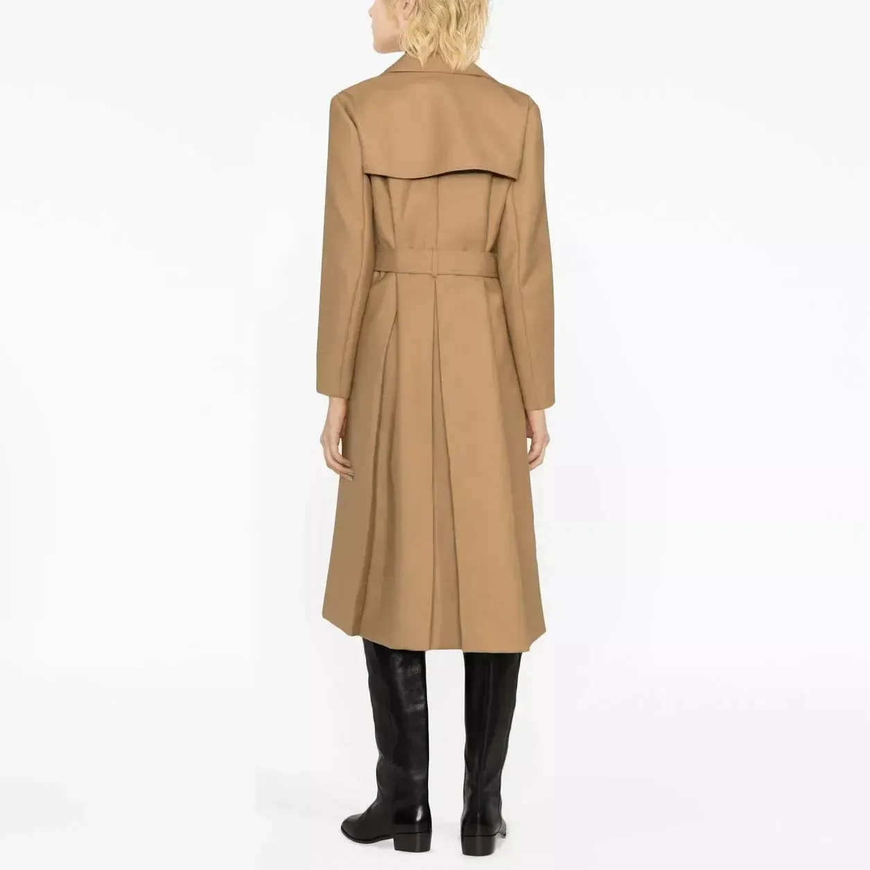 Double-Breasted Women's Trench Coat with Sash