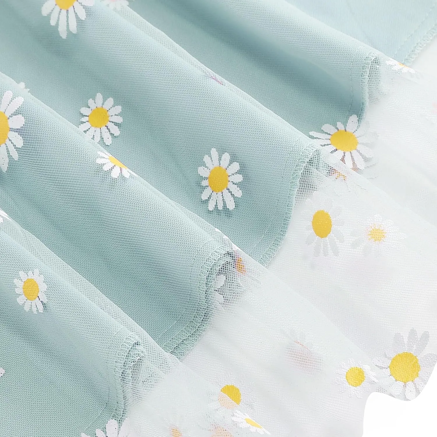 Floral Skirts for Women Boho A-Line Elastic High Waisted Ruffle Mesh Double Layed Skirts Causal Comfy Skirts