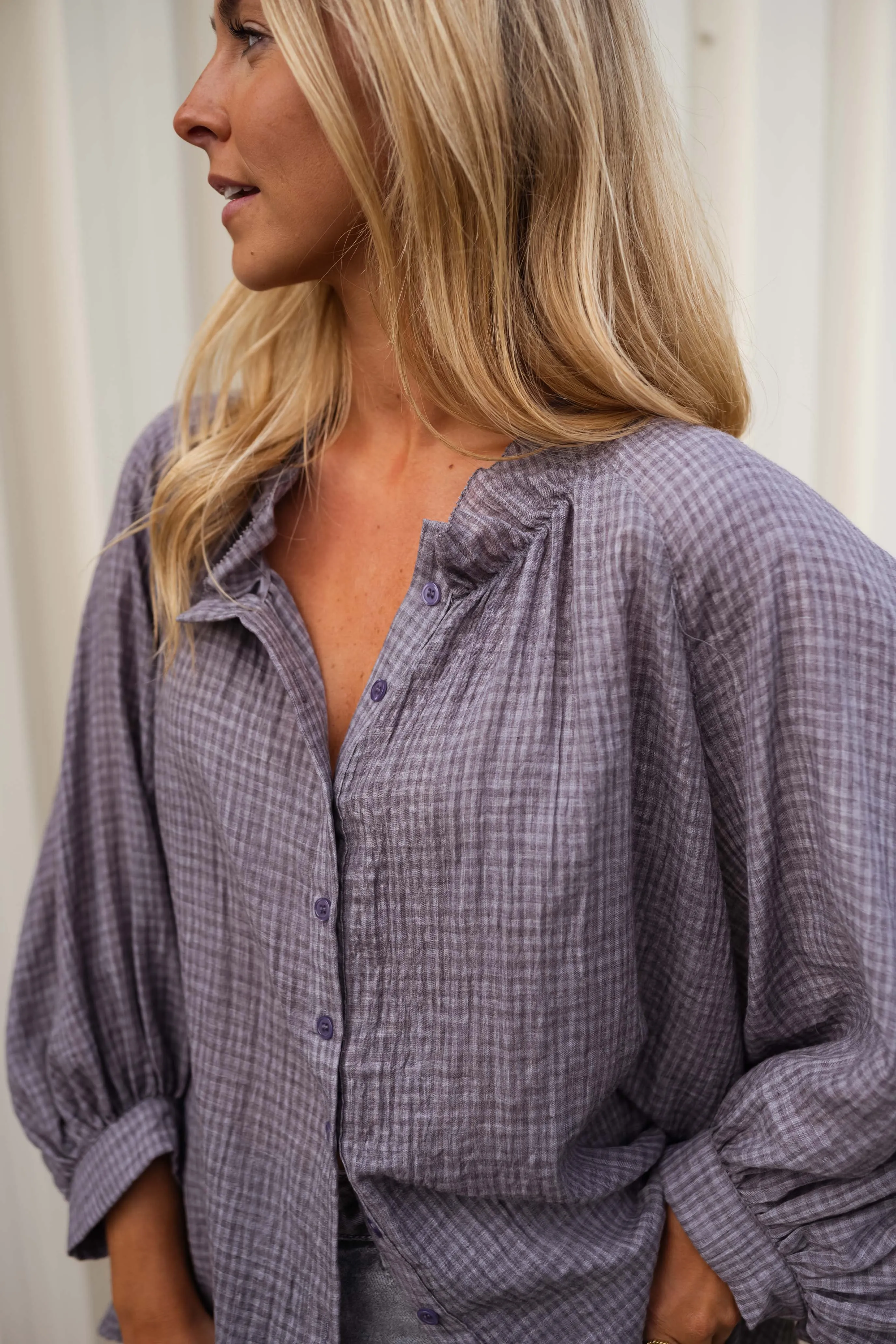 Grey Checkered Sofia Shirt