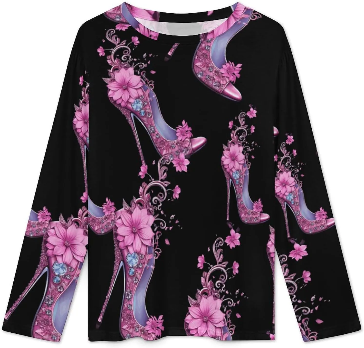 High Heel Women's Pajama Set Long Sleeve Pj Sets Casual Two Piece Loungewear Soft Sleepwear