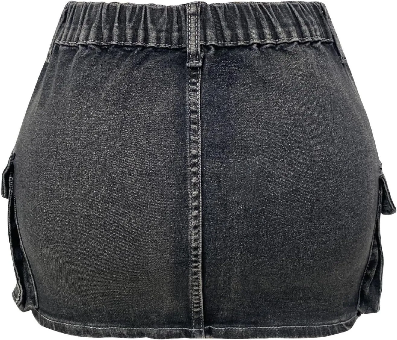 High Stretchy Cargo Skirt for Women, Low Waist High Waisted Y2k Mini Jean Skirt Cute Denim Skirt with Pockets