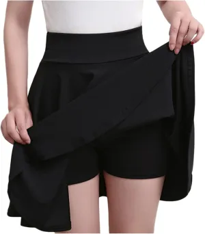 High Waisted Skirts for Women A Line Flare Skirt with Shorts Flowy Dance Skirt Vintage Swing Skirt Pleated Skorts
