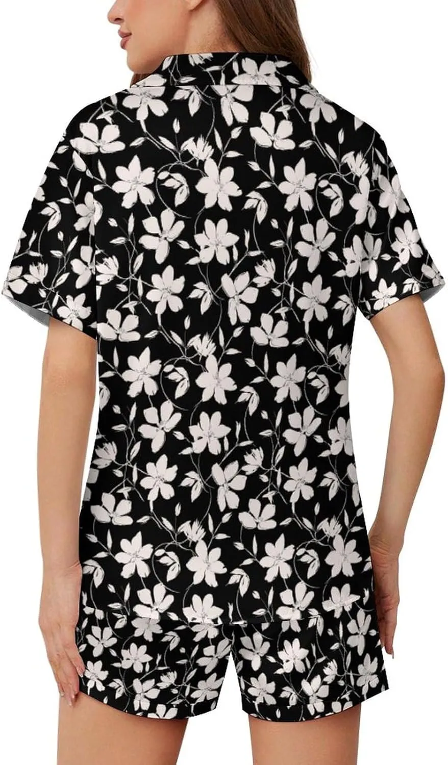 KiuLoam Womens Satin Pajamas Short Sleeve Button Down Loungewear Set Soft Pj Sets S-3XL