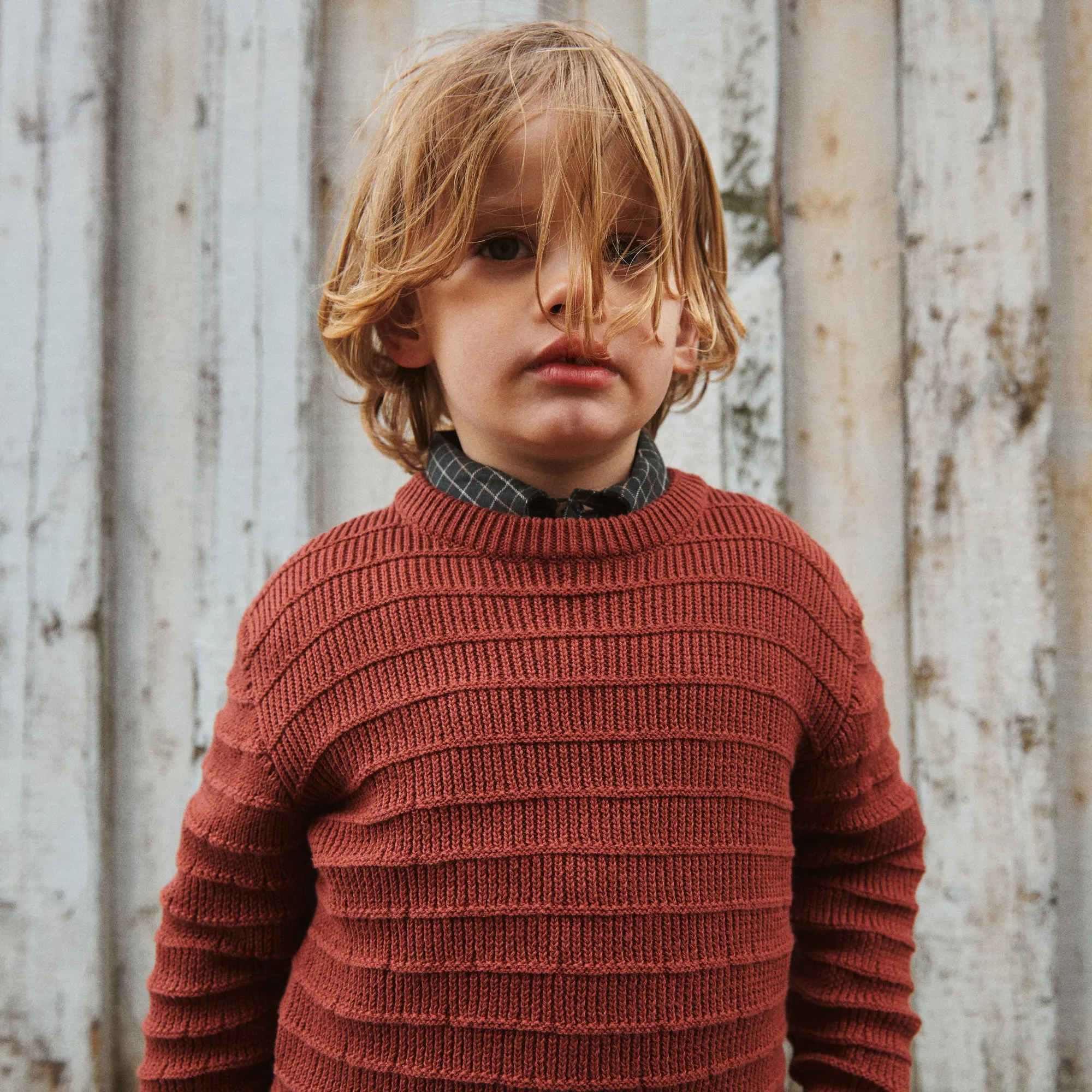 Knit Pullover Petro - red