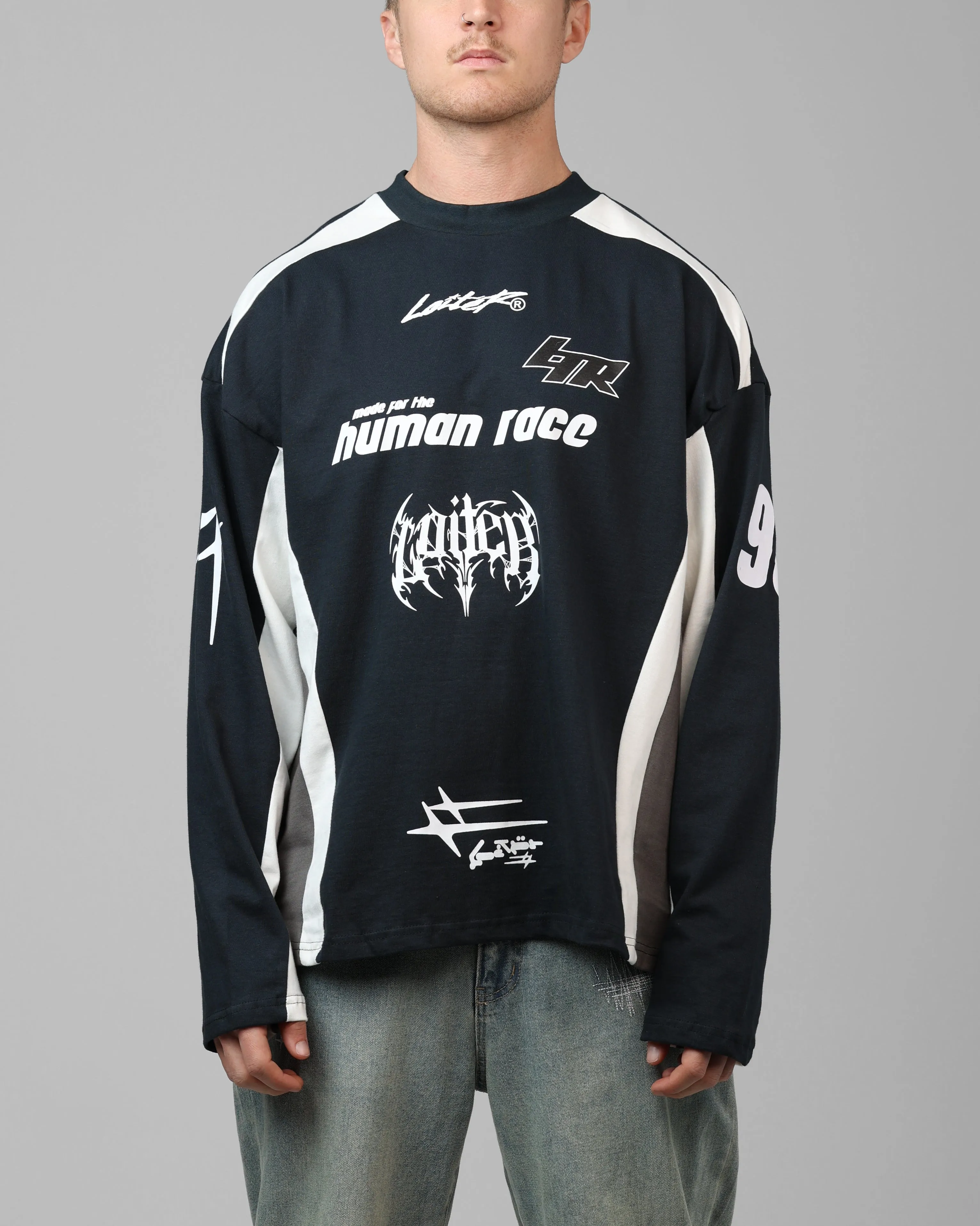 Loiter Night Crawler Long Sleeve T-Shirt Black/White