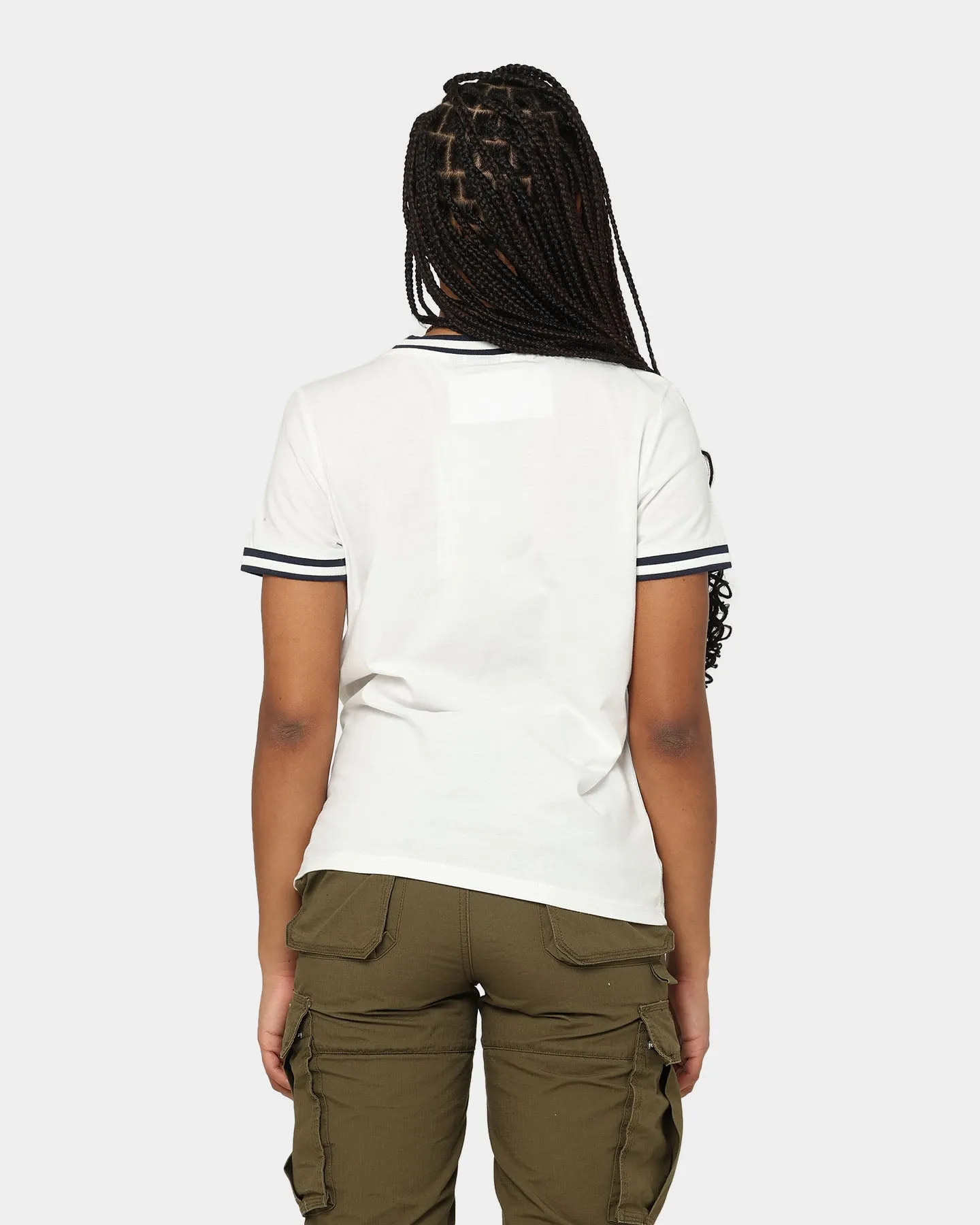 Majestic Athletic Women's New York Yankees Rib Cuff Boxy T-Shirt Optic White