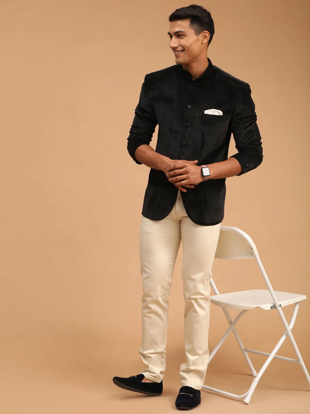 Men's Black Velvet Jodhpuri - Shrestha By Vastramay