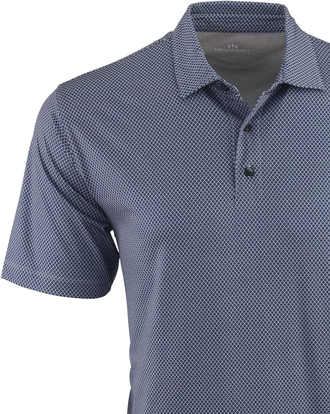 Men's Collegiate Premium Moisture Wicking Stretch Fit Diamond Print Polo