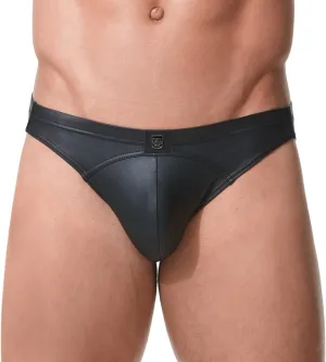 Men's Crave Faux Leather Brief, 152603, Black, XL