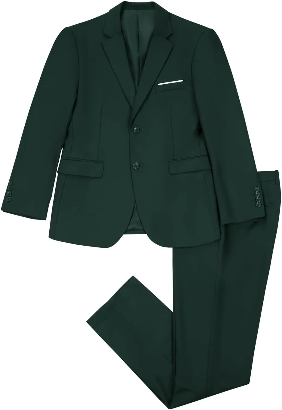 Men's Slim Fit 2 Piece Suit, Two Button Solid Suit Jacket Pants Set, Wedding Prom Suit