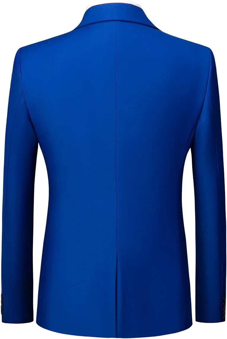 Mens Suits 2 Piece Slim Fit Tuxedo Suit for Men One Button Single Breasted Wedding Casual Business Blazer Jacket Pants Suit