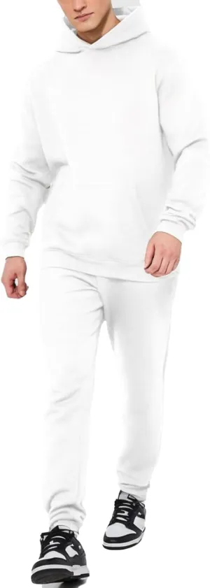 Men's Tacksuit 2-Piece Active Set:Fleece Pullover Sweatshirt and Sweatpants,Jogging Sweatsuit Outfit