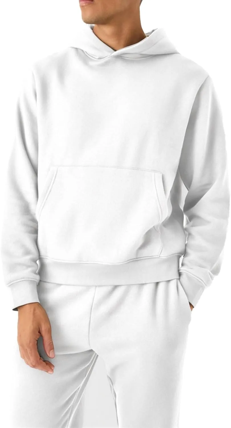 Men's Tacksuit 2-Piece Active Set:Fleece Pullover Sweatshirt and Sweatpants,Jogging Sweatsuit Outfit