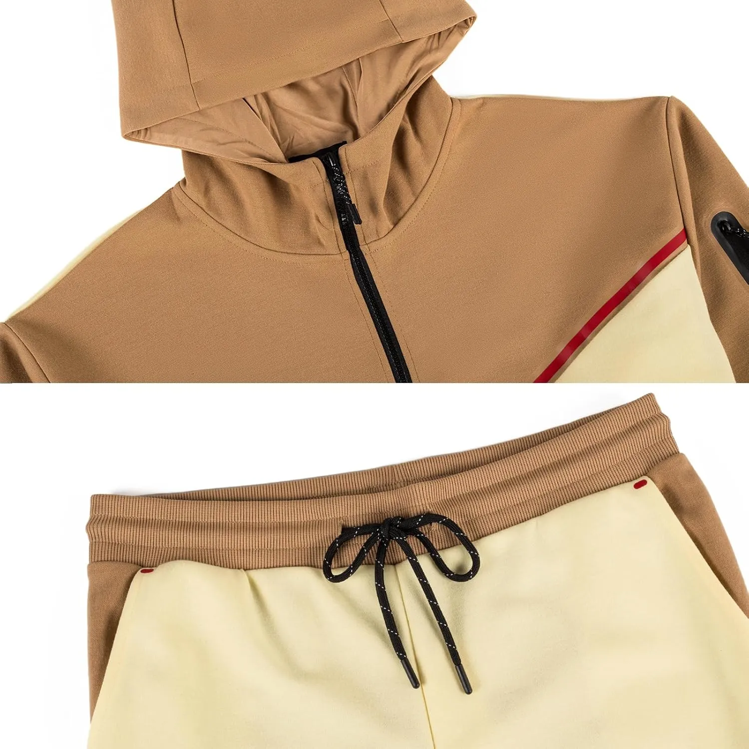 Men's Tracksuits Sweatsuits For Men Hooded Tracksuit Sweatsuit Long Sleeve Full-Zip Jogging Sweatpants 2 Piece