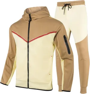 Men's Tracksuits Sweatsuits For Men Hooded Tracksuit Sweatsuit Long Sleeve Full-Zip Jogging Sweatpants 2 Piece