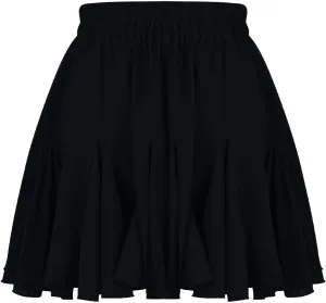 Oplxuo Women's Pleated Skater Skirt Basic Solid Color Casual High Waisted Ruffles Flared Mini Lingerie Skirts with Pockets