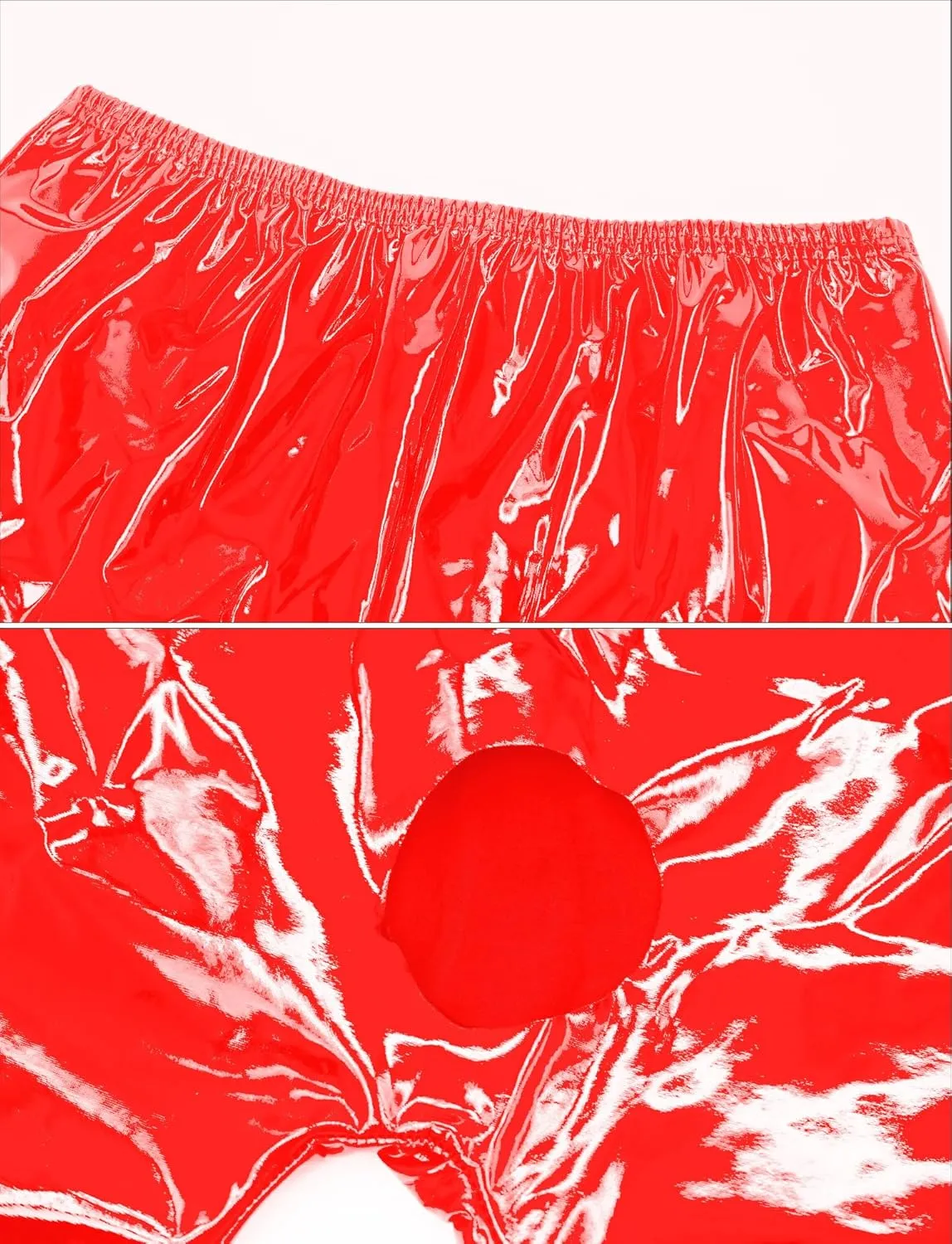 Panegy Men's Tight Faux Leather Shorts Boxer Briefs Cheecky Underwear Bikini Panties