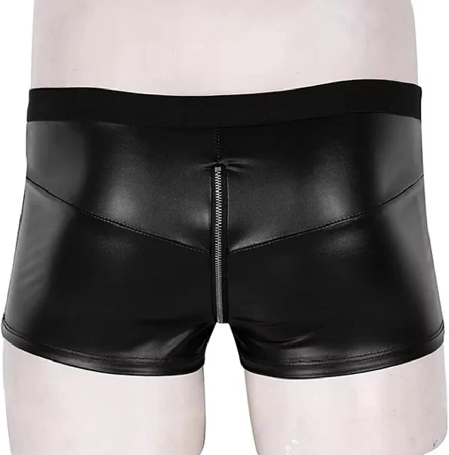 Panegy Men's Tight Faux Leather Shorts Boxer Briefs Cheecky Underwear Bikini Panties
