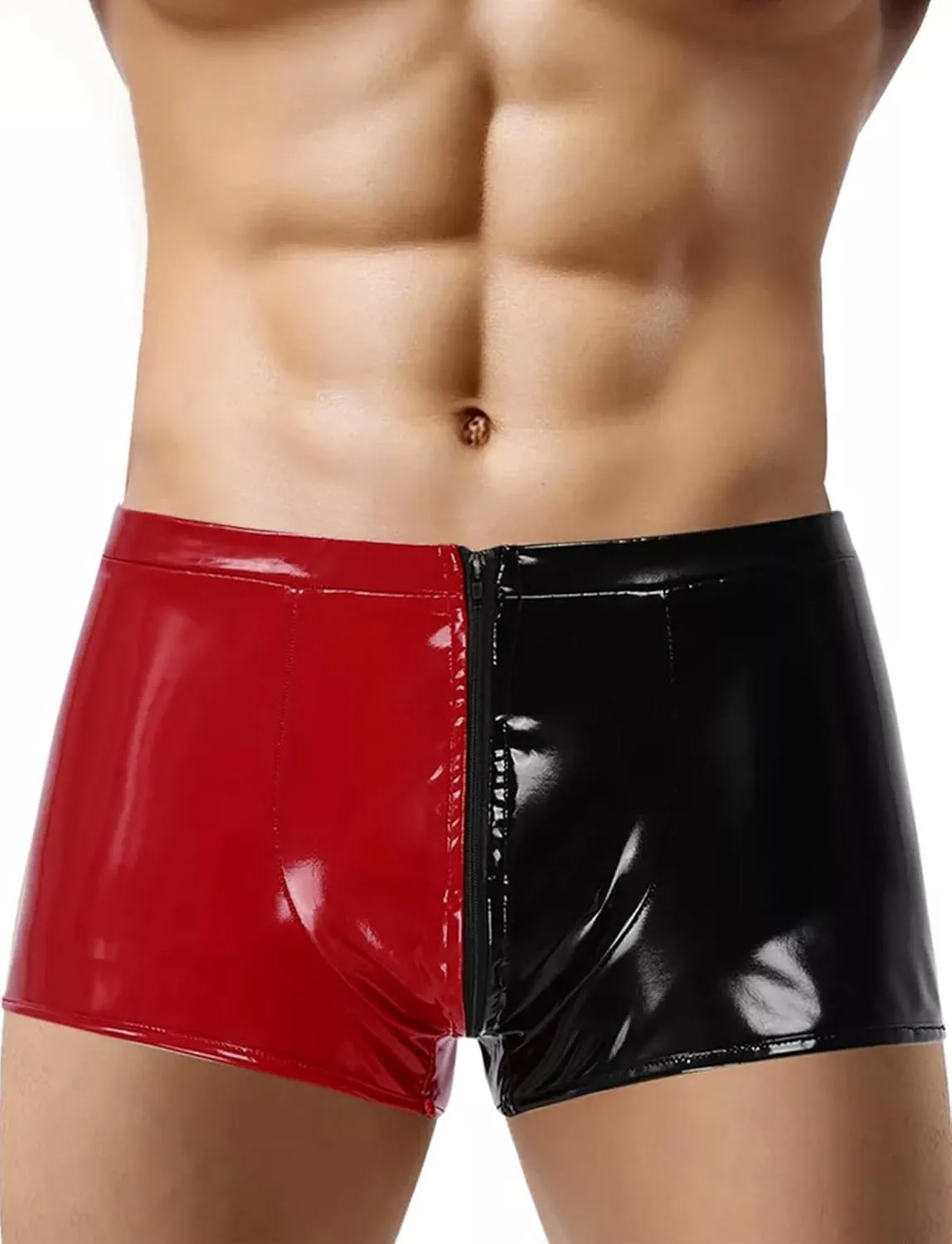 Panegy Men's Tight Faux Leather Shorts Boxer Briefs Cheecky Underwear Bikini Panties