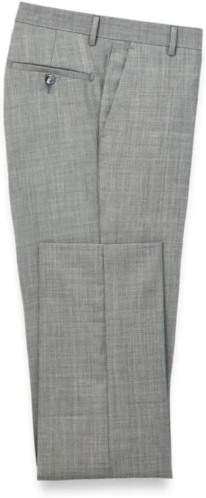 Paul Fredrick Men's Wool Sharkskin Flat Front Pants