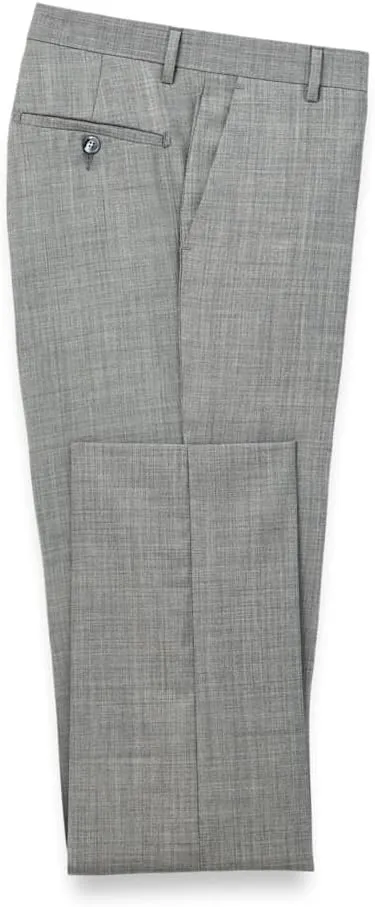 Paul Fredrick Men's Wool Sharkskin Flat Front Pants