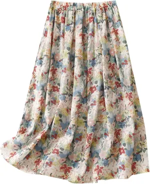 Polka Dot Tulle Skirts for Women 2025 Summer Drawstring High Waisted Elegant Flowy A-Line Swing Pleated Boho Midi Long Skirt