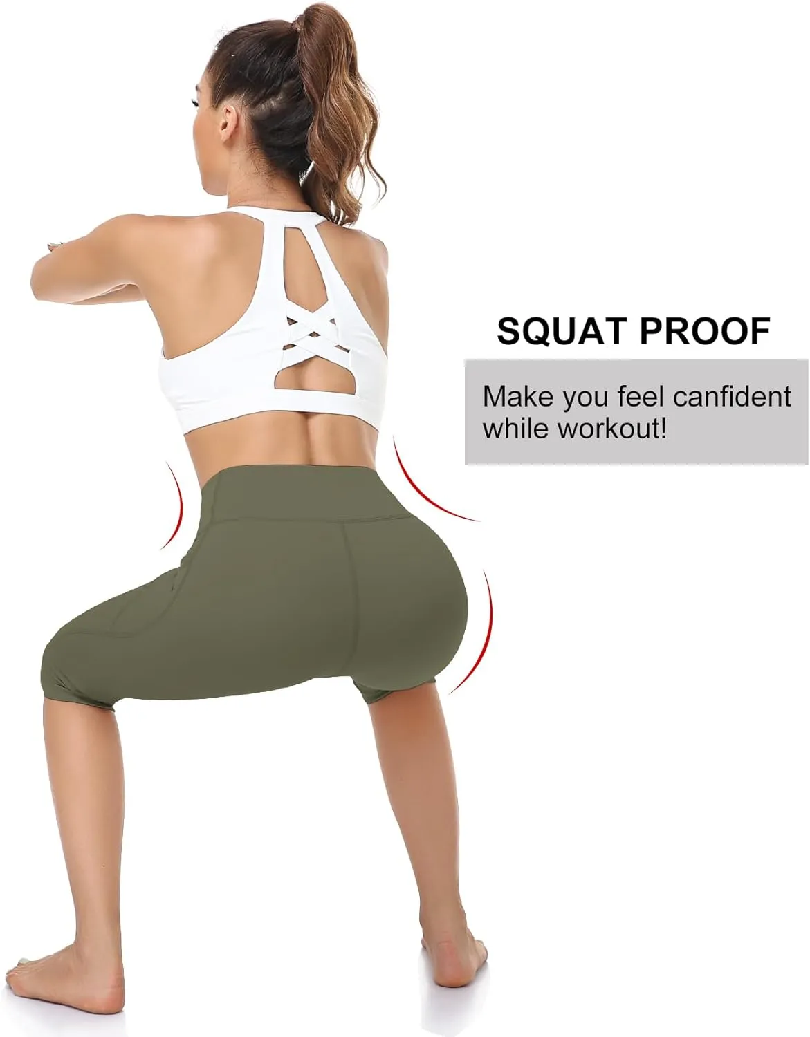 RIMLESS 7 Women's Leggings with Pockets High Waist Cotton Yoga Pants Workout Running Athletic Capris