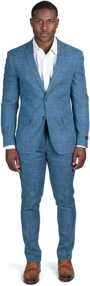 Slim Fit 2 Button Plaid Tweed Men's Suit Notch Lapel SD95818