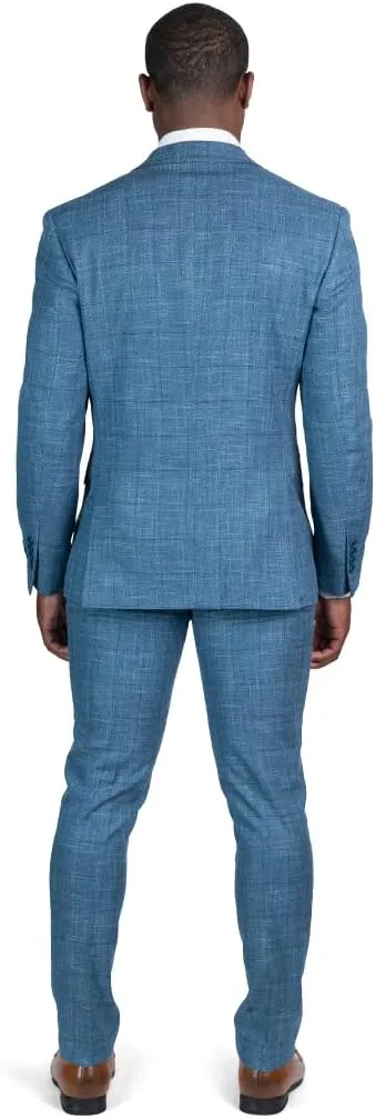 Slim Fit 2 Button Plaid Tweed Men's Suit Notch Lapel SD95818